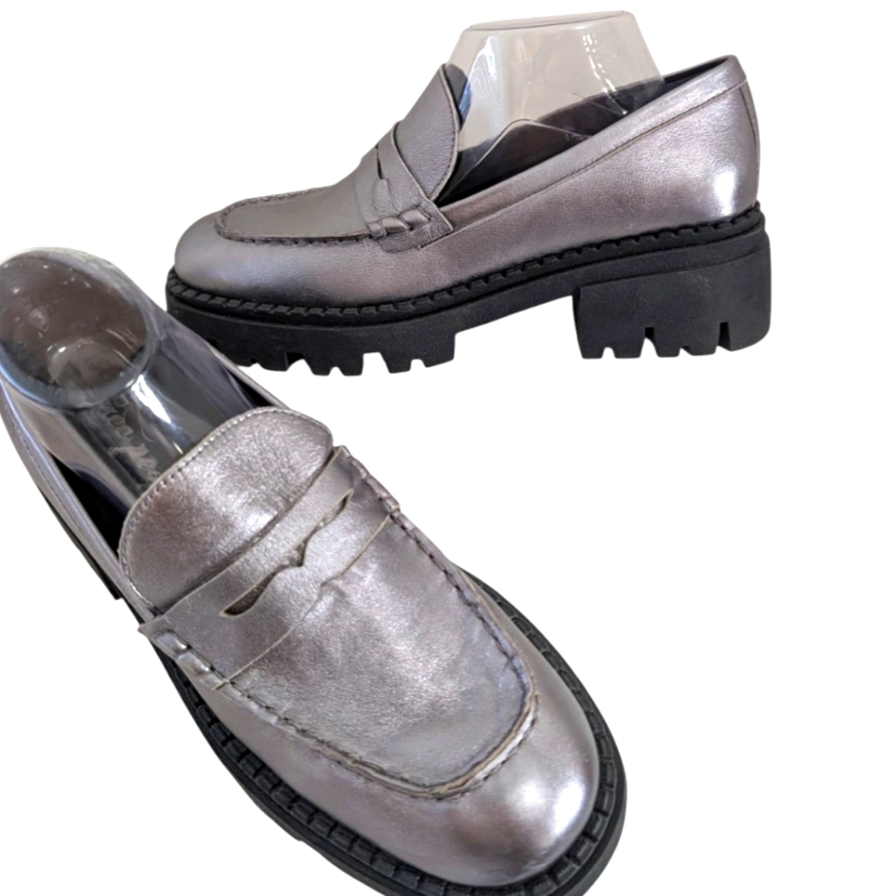 Free People Silver Loafers